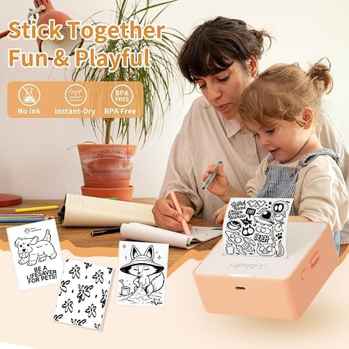 HPRT S2 Mini Sticker Maker, Portable Label Printer with 1 Roll Sticker Paper, Ideal for Study Notes, Text, Sticker, Memo, Checklist, Labels, DIY, Multiple Templates, Support 57mm Width Label(Orange) thumbnail 3