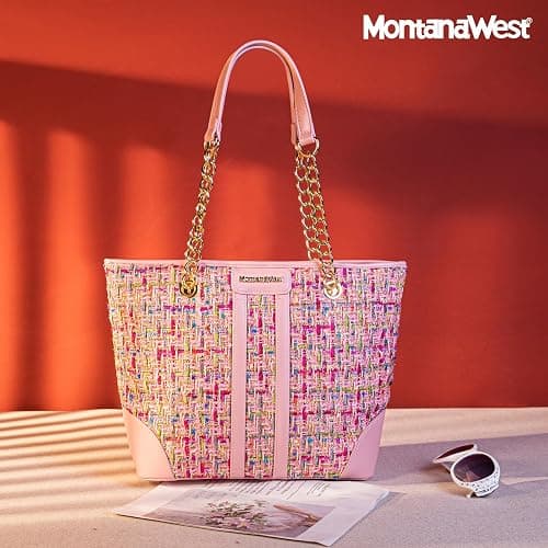 Montana West MEDIUM Tote Bag for Women Quilted Chain Handbags Shoulder Purse thumbnail 2