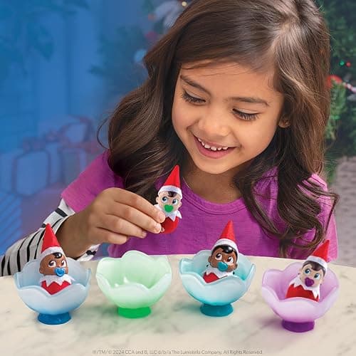 The Elf on the Shelf Frost Pips Mini Blooms Elf Baby Boy with Brown Eyes - Includes Frost Flower Cradle - for Ages 3 Years and Above thumbnail 2