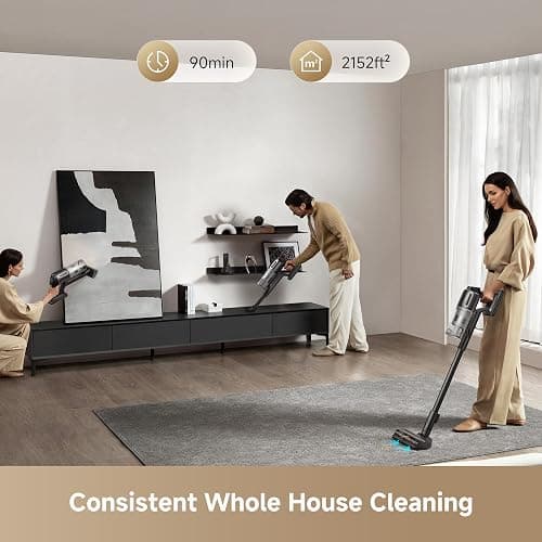 DREAME Cordless Stick Vacuum Cleaner Z30 Essential, 210AW Powerful Suction, Up to 90 Mins Runtime, Anti-Tangle Brush,LED Display, Dust Reveal Technology for Pet Hair, Carpet & Hard Floor thumbnail 6