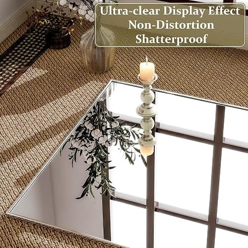 GLSLAND 71"x31" Full Length Mirror Extra Large Hanging or Leaning Rectangle Mirror Aluminum Alloy Thin Frame Bedroom Floor Dressing,Silver thumbnail 5