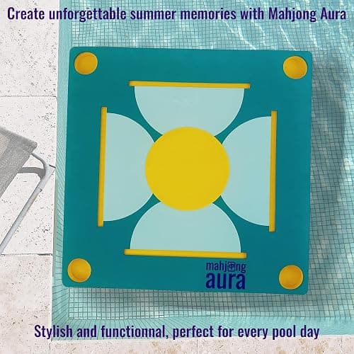 Mahjong Aura - Floating Mahjong Table for Pool - Swimming Pool and Hot Tub Float Board for Card Games, Scrabble, Dominoes, Poker - Adults Pools Game Tray for Water and Lake - Domino Floater Tables thumbnail 5