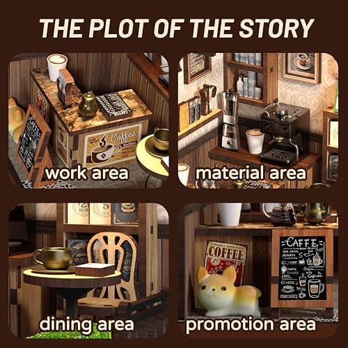 obzergem DIY Book Nook Kit -Country Cafe MINI House, Book Nook Kit for Adults, Wooden Puzzle, DIY Bookshelf Decorative Gifts, Christmas Birthday Gifts thumbnail 4