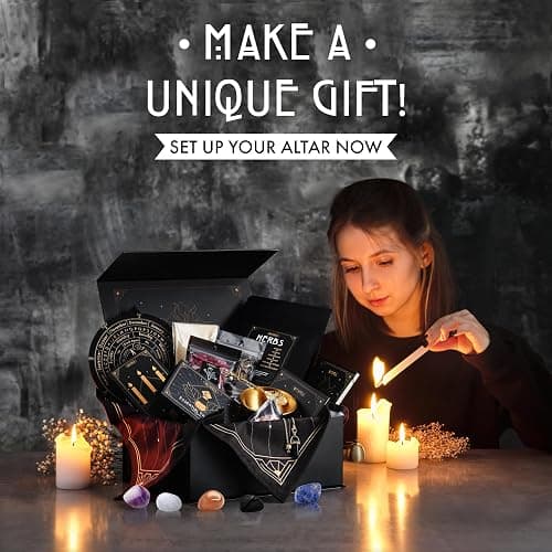 Wyspell Large Witchcraft Kit - 77 PCS - Altar Spell Set - Witchy Gifts | Wiccan Supplies: Spell Candles, Dried Herbs, Crystals, Stones, Altar Cloth, Pendulum, Bowl & Spoon, Parchment - Beginners Kit thumbnail 7