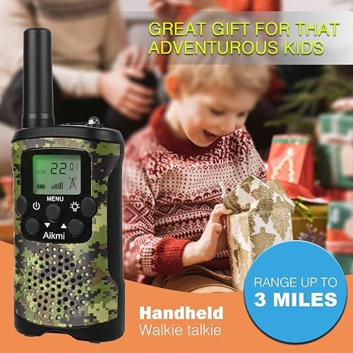 Walkie Talkies for Kids 22 Channel 2 Way Radio 3 Miles Long Range Handheld Walkie Talkies Durable Toy Best Birthday Gifts for 6 Year Old Boys and Girls fit Adventure Game Camping (Green Camo 1) thumbnail 3