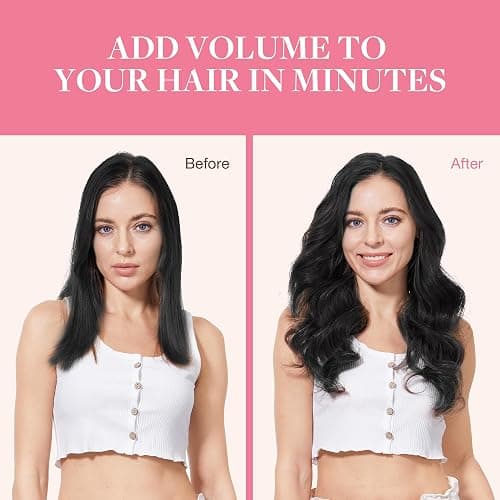 GOO GOO Clip in Hair Extensions Real Human Hair, Remy Human Hair Extensions Clip ins for Women, Natural Human Hair, 18inch 130g 7Pcs, 1B Natural black thumbnail 5