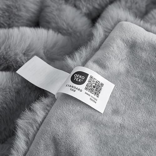 Cozy Bliss Faux Fur Throw Blanket for Couch, Fuzzy Soft Plush Thick Bubble Blanket for Sofa Bedroom Living Room,50 * 60 Inches Light Grey thumbnail 9