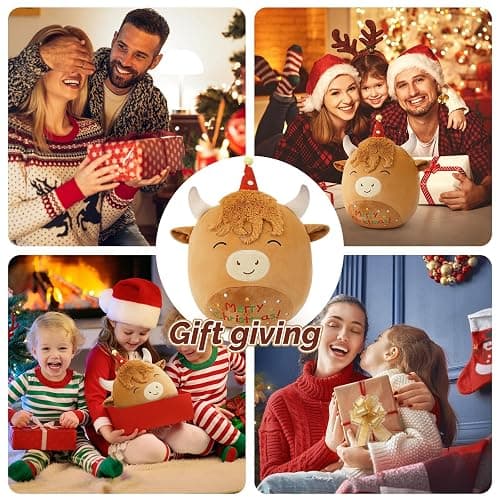 14'' Highland Cow Stuffed Animals Plush Pillows, Scottish Highland Cattle Plushies, Soft Stuffed Cow Plush Toys for Cuddle & Squish, Highland Cow Decor Highland Cow for Kid Adult - Highland Cow-2 thumbnail 8