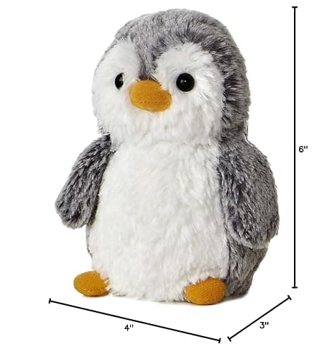 Aurora® Playful Pompom Penguin™ Mini Stuffed Animal - Vibrant Companions for Warm Cuddles - Perfect for Adults, Kids, and Birthdays - Gray 6 Inches thumbnail 2