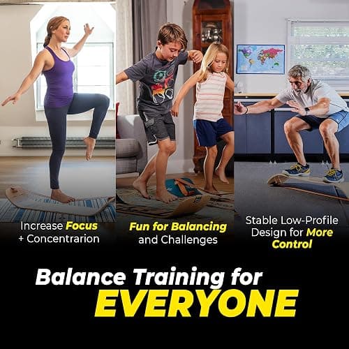 GIBBON SlackBoard - GiBoard Balance Board Kids & Adults - Slackline Balance Trainer - Slack Board Core Workout Equipment Home Gym Training - Standing Desk Exercise - Yoga, Agility, Pilates & More thumbnail 5