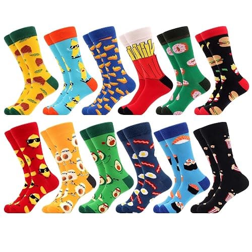 WeciBor Mens Dress Colorful Novelty Funny Casual Combed Cotton Crew Socks 12 Pack - Image 1
