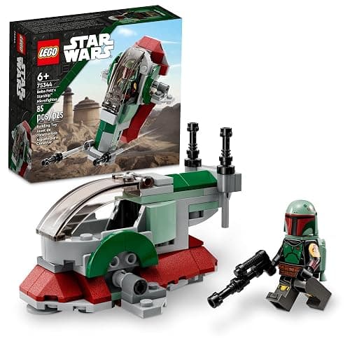LEGO Star Wars Boba Fett's Starship Microfighter 75344, Building Toy Vehicle with Adjustable Wings and Flick Shooters, The Mandalorian Set for Kids - Image 1