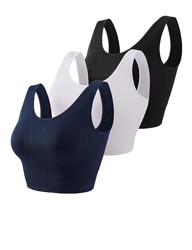 SPRIMEMONG Women's Light Support Sport Bra Wireless Longline Comfy Bra-Seamless Yoga Crop Tops - Image 1