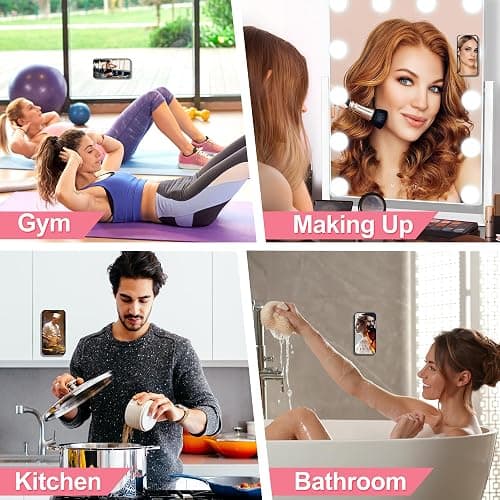 2 in 1 Magnetic Suction Phone Grip, Silicone Suction Phone Mount Compatible with MagSafe Case, Sticky Phone Grip for iPhone & Android, Hands-Free Phone Accessory for Selfies and Videos (Purple) thumbnail 7