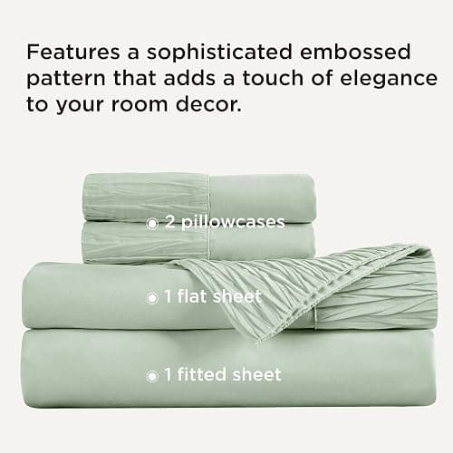 Bedsure Full Size Bed Sheets - 4 Pieces Soft Full Sheet Set - Breathable & Cooling - Hotel Luxury - Easy Care Polyester Microfiber Bedding for Women, Men, Sage Green thumbnail 2