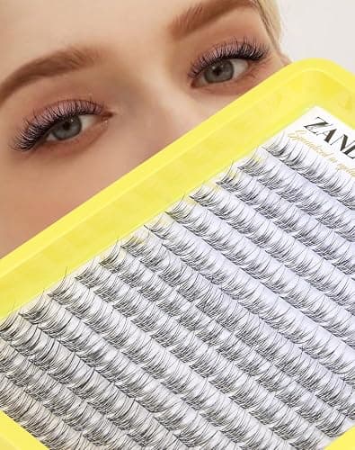 Cluster Lashes Natural Eyelash Clusters CC-Curly Eyelash Extension Wispy Individual Lashes Clusters Clear Band ZANLUFLY DIY Lash Extension (9MM 10MM 11MM,140Pcs) thumbnail 7
