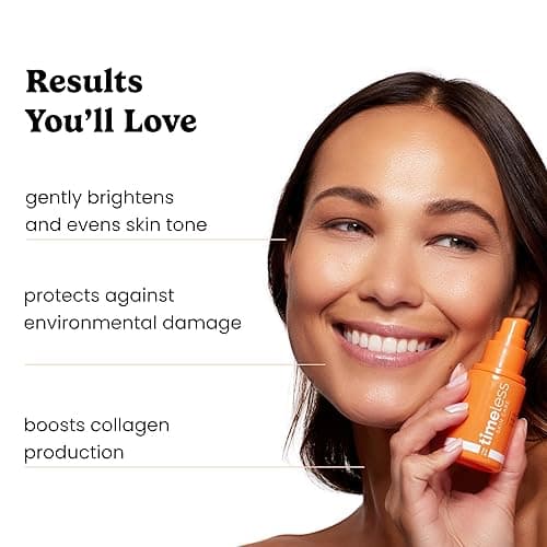 Timeless Skin Care Vitamin C Serum with Vitamin E & Ferulic Acid - Brightening Serum - for Oily & Dry Skin - Fragrance-Free - 1 oz - 1 Fl Oz (Pack of 1) thumbnail 5