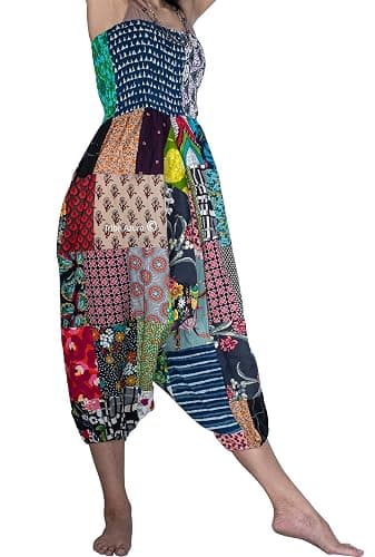 Tribe Azure 100% Cotton Harem Pants Colorful Summer Hippie Yoga Boho Casual Fashion Women thumbnail 7
