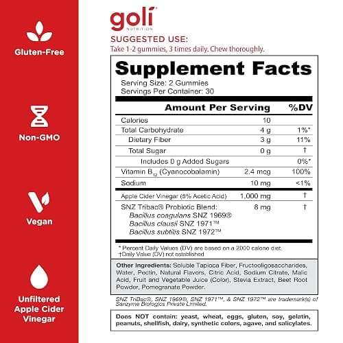 Goli Zero Sugar Gummies – 1 Pack thumbnail 5