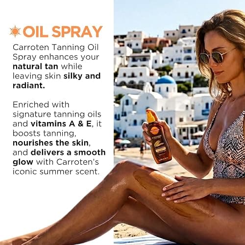 Carroten Intensive Tanning Oil Spray | Browning Tan Accelerator | Vitamin E and Carrot & Coconut Oils | Water-Resistant, Silky Hydration | Coconut Fragrance | Made in Greece | 6.7 oz thumbnail 4