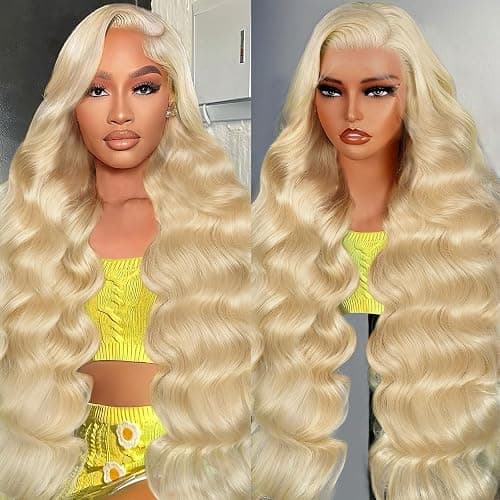MIGURA 30 Inch 613 13x6 Lace Front Wig Human Hair Blonde Wig Human Hair 200 Density Blonde Body Wave Lace Front Wigs Human Hair Pre Plucked 613 HD Lace Frontal Wig - Image 1