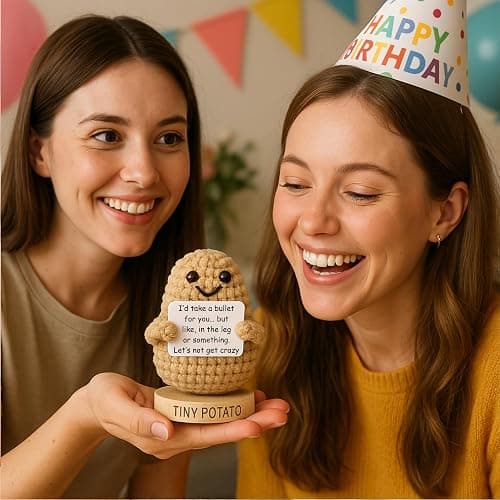 Funny Friendship Gift - Tiny Potato with 30 Sassy Messages for Women Friends Bestie BFF Bestfriend Coworkers - Best Friend Birthday Gifts for Women Men Her Him Sister Classmate - Positive Crochet thumbnail 5