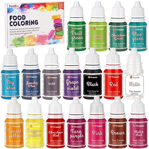 Lebensmittelfarbe Flüssige Set,18 Farben x 10ml Lebensmittel Farben,Hochkonzentriert Lebensmittelfarbstoff für Kuchen Backen,Kekse,Macaron,Tortendeko,Osterei,Fondant,Teig,DIY Slime,Seifen,Backzubehör - Image 1