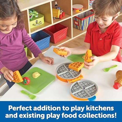 Learning Resources New Sprouts Waffle Time - Breakfast Pretend Play Food Kitchen Toys, Montessori Educational Game, Fine Motor Skills, Gifts for Boys and Girls thumbnail 6
