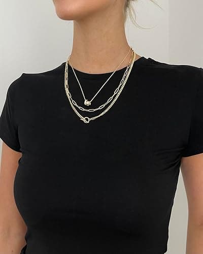 PAVOI 14K Gold Plated Pendant Necklace for Women, CZ Rondelle Pendants | Two Distinct Rondelle Pendants with Cubic Zirconia, Sliding Chain Necklace thumbnail 4
