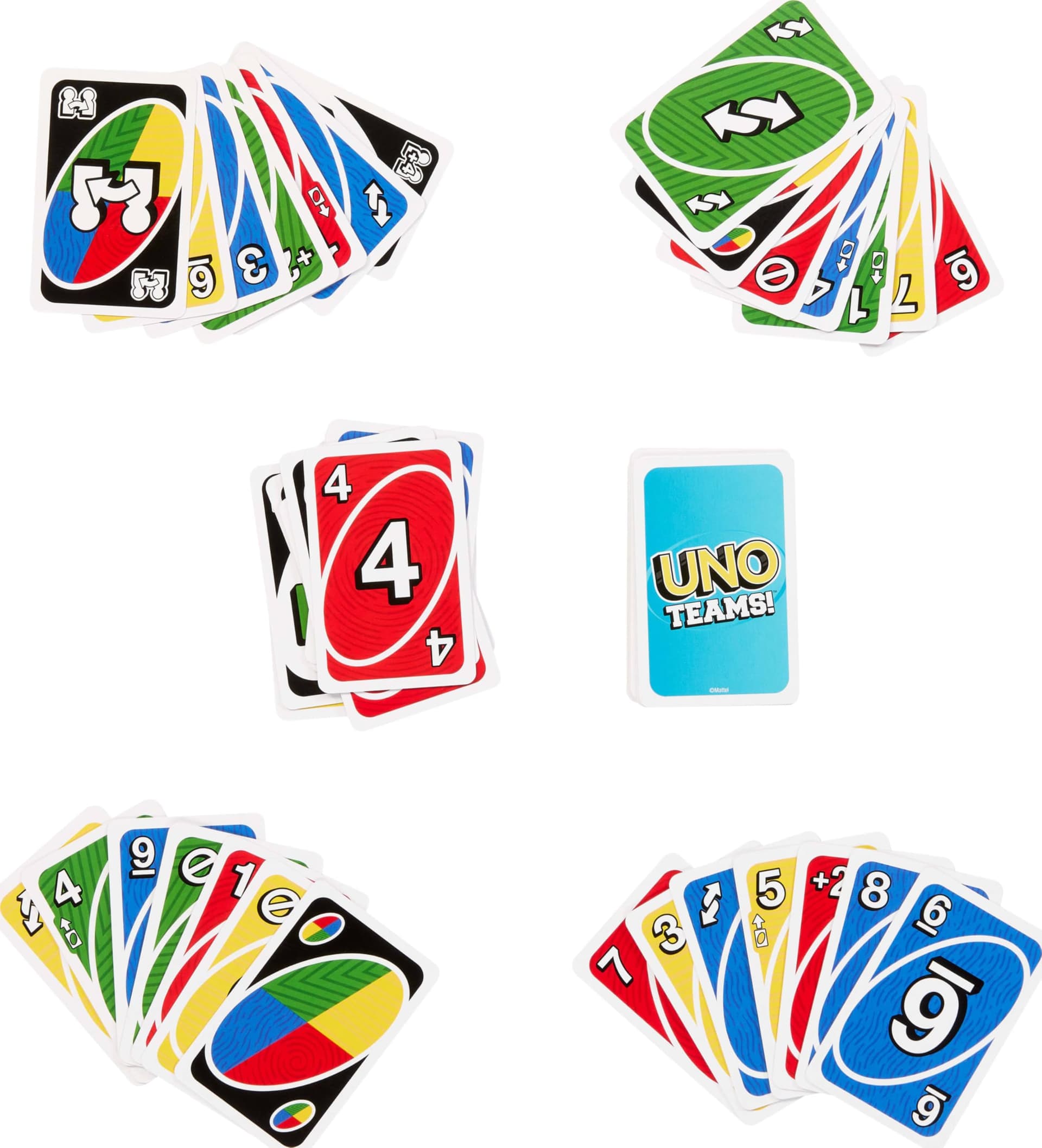 Mattel Games UNO Teams Card Game for Family Nights, Game Nights, Travel, Camping & Parties for Players 7 and Up in Up to Four Teams, with Cards Any Colorblind Player Can Use - Multicolor thumbnail 5