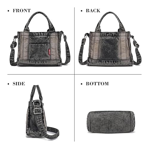 AOCINA Denim Purse Jean Tote Bag for Women Crossbody Shoulder Weekend Bags Denim Purses and Handbags for Women thumbnail 7