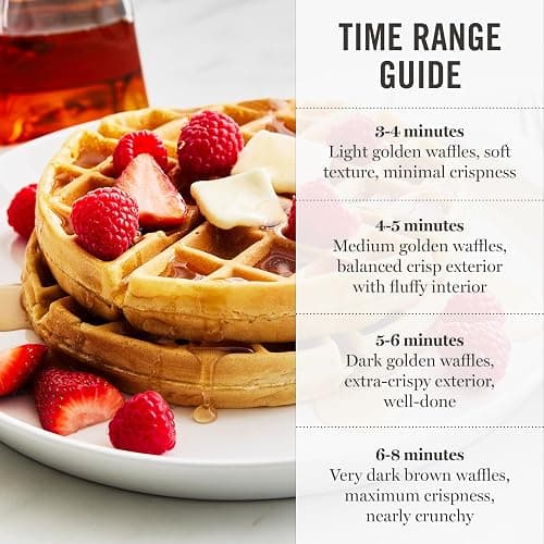 Martha Stewart Rotating Waffle Maker, Ceramic Nonstick Plates, Linen Cream | PFAS-Free Ceramic Nonstick 1" Deep Plates, 180° Flip for Even Browning, Classic Round Waffles, Crisp Level Timer, Drip Tray thumbnail 8