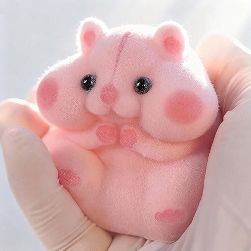 Handmade Taba Squishy Hamster Toy, Cute Squishy Hamster Fidget Toy, Realistic Hamster Toy, Soft Silicone Mochi Furry Toy, Stress Relief Gift for Adults & Kids, Sensory Anxiety Plushie (Pink) thumbnail 8