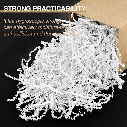 Corlcol 2LB Crinkle Cut Paper Shred Filler for Bag Gift Box Basket Confetti Paper Shreded Stuffing Decoration for Valentine's Day Holiday Party(White) thumbnail 4
