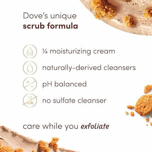 Dove Scrub Brown Sugar & Coconut Butter For Silky Smooth Skin Body Scrub Exfoliates & Restores Skin's Natural Nutrients 298ml thumbnail 5