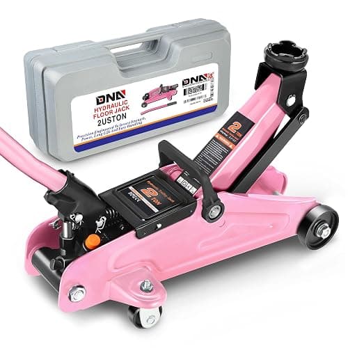 DNA MOTORING Low Profile Hydraulic Trolley Service/Floor Jack, 2 Ton (4000 lbs) Capacity, Lifting Range 5.1"-13", Pink, TOOLS-00474-PK - Image 1