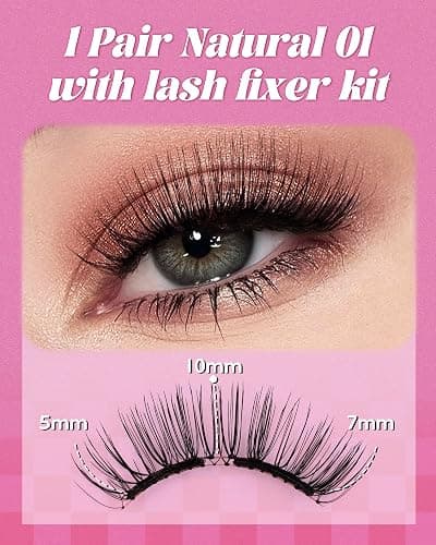 Upgrade Natural Look Soft Magnetic Eyelashes with Applicator and Lash Fixer Reusable Magnetic Eyelashes Kit, No Glue Needed Soft Magnet Lashes, Easy To Wear and Remove by EMEDA(Natural) thumbnail 7