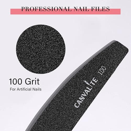 Canvalite 40 PCS Nail File Professional Reusable Peel and Stick Nail Files Replaceable Emery Boards 100 Grit Fingernail Files Manicure Tools for Home and Salon Use thumbnail 4