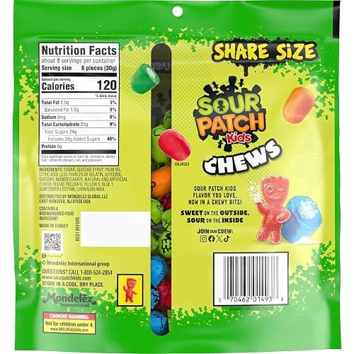 SOUR PATCH KIDS Chews Soft & Chewy Candy, Share Size, 8.12 oz thumbnail 3