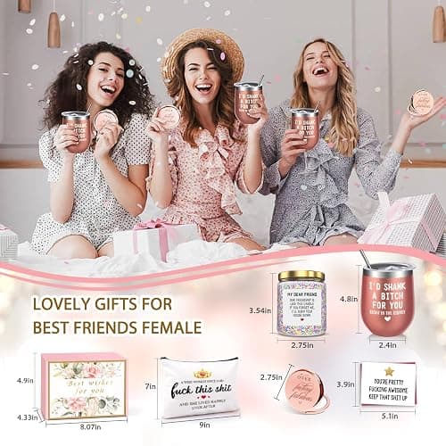 Birthday Gifts for Women Best Friends,Friendship Gifts for Women Her BFF Female Friends Bestie Sister Gift Basket from Sister Lavender Scented Candles 12oz Tumbler thumbnail 2