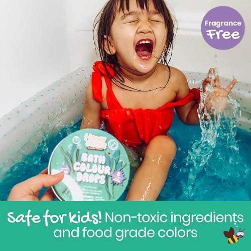 Honeysticks Bath Color Tablets for Kids - Non Toxic Bathtub Drops Made with Natural Ingredients and Food Grade Colors - Fragrance Free - Fizzy, Brightly Colored Bathtime Fun, Great Gift - 36 Drops thumbnail 4