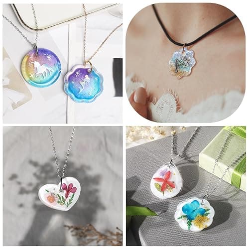 LET'S RESIN Keychain Resin Molds Silicone with Hole, 16 Cavities UV Resin Jewelry Pendant Mold for Beginner, Epoxy Resin Molds for Keychain Pendant Jewelry Making thumbnail 6