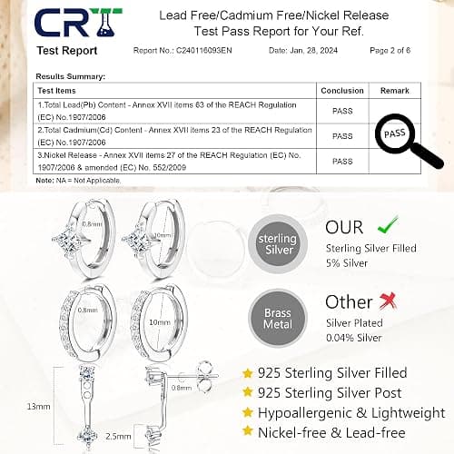 MILACOLATO 3Pairs 925 Sterling Silver Earrings for Women, 14K Gold Plated Small Huggie Hoop Earrings Sets for Multiple Piercing Hypoallergenic, CZ Cartilage Earrings Stacks Trendy Earrings Jewelry Gifts thumbnail 5