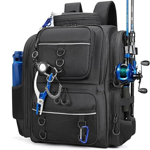 WANOON Fishing Backpack, fishing bag with Rod Holders. Large tackle Backpack Strong Materials - Image 1