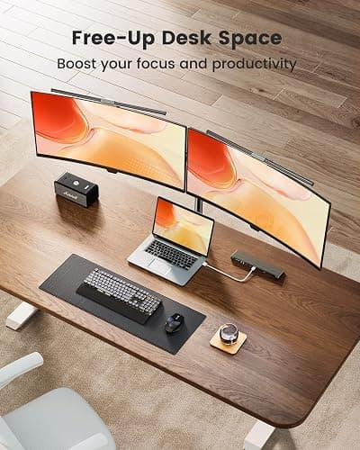 ErGear Dual Monitor Stand for 13 to 32 Inch Screens, Dual Monitor Arm Ergonomic Viewing Angle - Adjustable Tilt 90°/ Swivel 180°/ Rotate 360°/ VESA 75/100mm thumbnail 8