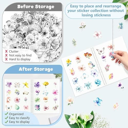 YUATCYA Large Sticker Collecting Book Storage Album 8.5 x 11 Inch Reusable Stickers Organizer Collection Notebook with 40 Sheets Blank Release Paper Letter Size (Hillside) thumbnail 4