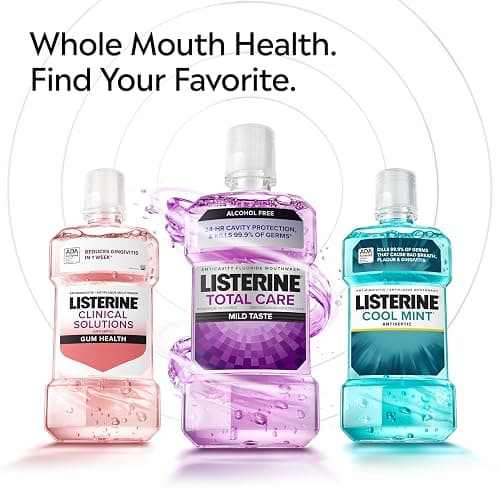Listerine Cool Mint Antiseptic Mouthwash, Daily Oral Rinse Kills 99% of Germs that Cause Bad Breath, Plaque and Gingivitis for a Fresher, Cleaner Mouth, Cool Mint Flavor, 1.5 L thumbnail 7