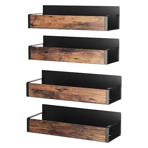 Vetacsion 4 Pack Moveable Fridge Magnetic Spice Racks,Metal(Wood) thumbnail 7