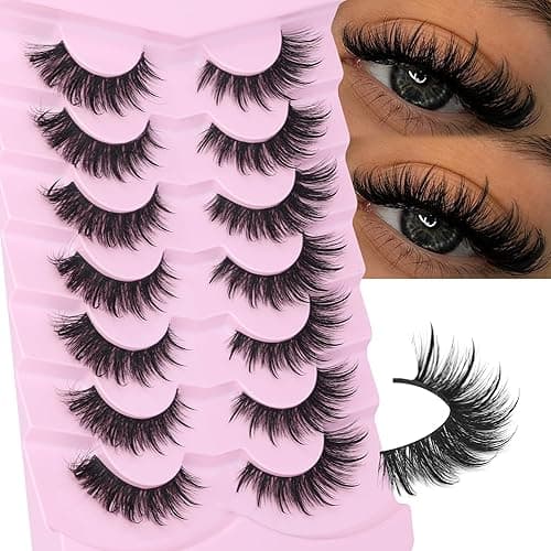 EYDEVRO False Eyelashes Wet Cat Eye Lashes Spiky Faux Mink Lashes Wispy Fairy Manga Lashes Natural Strip Lashes with Spikes 7 Pairs Pack - Image 1