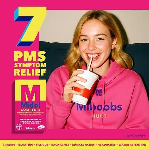 Midol Complete Menstrual Pain Relief Caplets, 40 Count - Provides Cramp, Headache, and Bloating Relief thumbnail 2